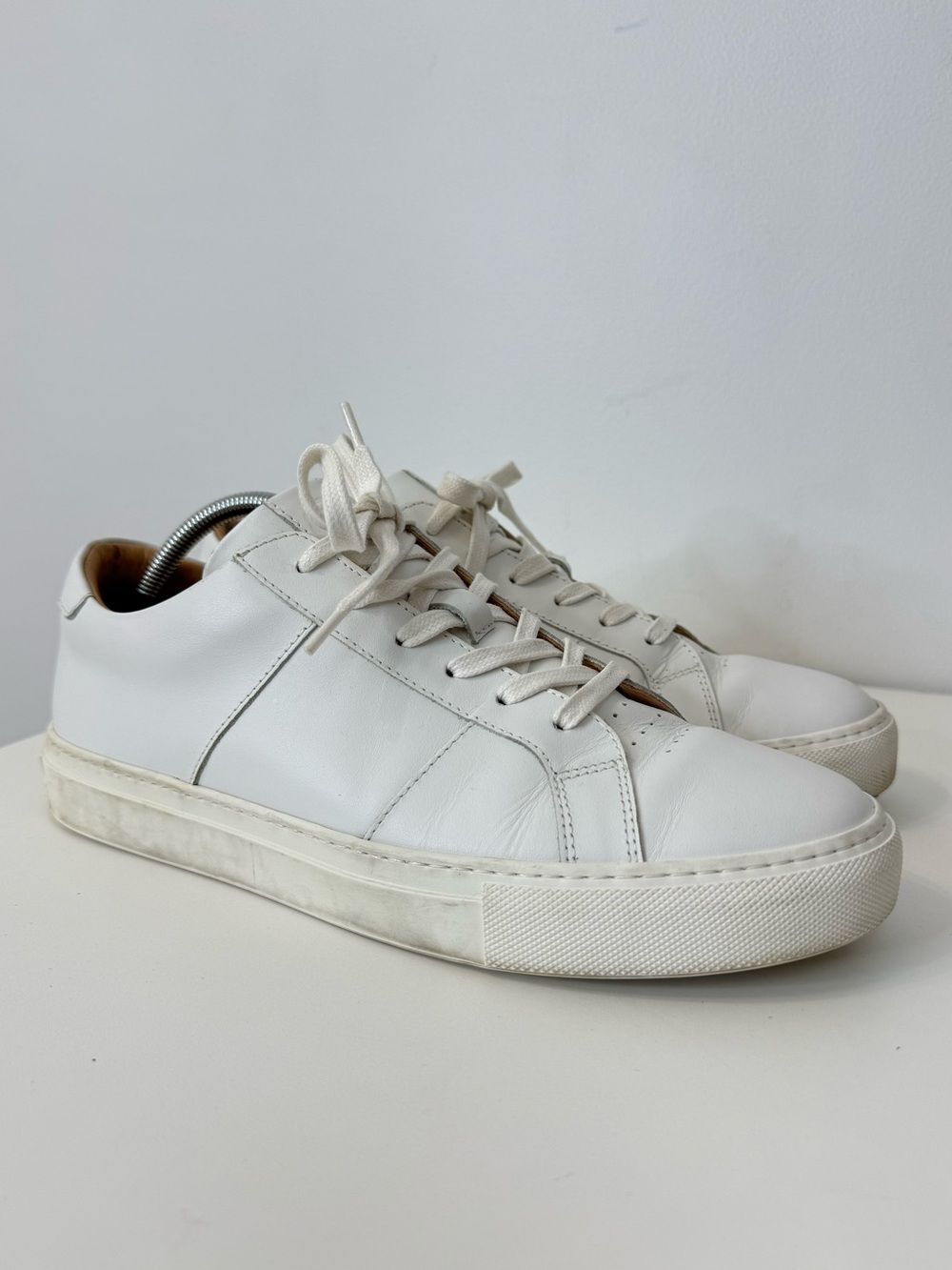 Greats Royale White Leather Sneakers Lace Up Low Top Mens Size 10 Made in Italy